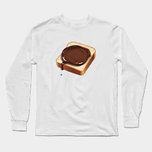 Chocolate Toast Sandwich Bread Vintage Yummy Kawaii Coffee Retro Long Sleeve T-Shirt